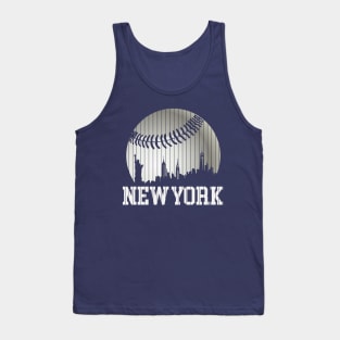 New York NY Skyline Baseball Stripes For Game Day Retro Style Tank Top